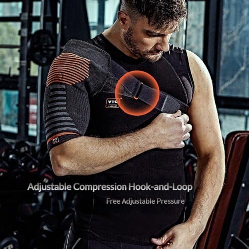 1 Pack Adjustable Shoulder Brace with Shock-Absorbing Gel Pad