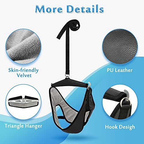 Cervical Neck Traction Device for Home Use Over The Door Hanger Unit Neck Stretcher Hammock for Pain Relief Spinal Decompression Devices Neck Sling Hanging Head Harness Physical Therapy for Men Women