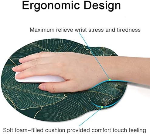 Britimes Ergonomic Mouse Pad with Wrist Support, Green Palm