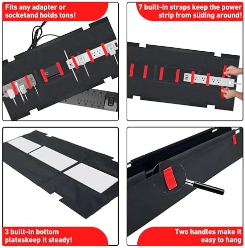 No Drill Under Desk Cable Management Tray, 28" Desk Cable Organizer