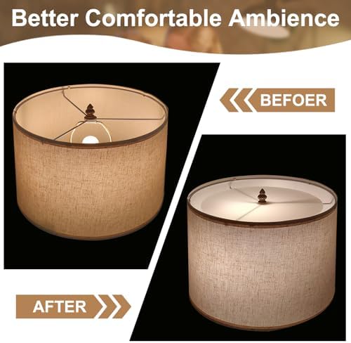 PATIKIL Lampshade Diffuser, 9.5" Diameter with 3/8" Center Hole Round Diffuser 1.7mm Thick for Drum Lampshades Pendants Light Fits 10-12" Openings, Translucent White