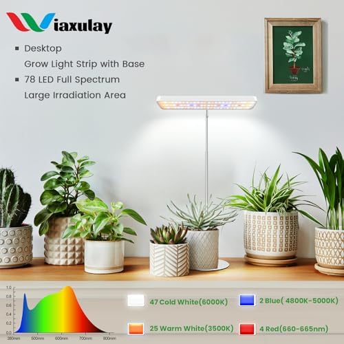 Wiaxulay Grow Light, 11in Full Spectrum Desk Plant Light for Indoor Growing