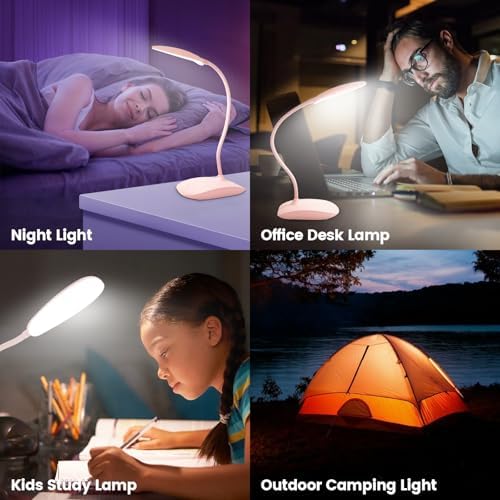 Portable Battery Powered Desk Lamp Small Rechargeable LED Table Light
