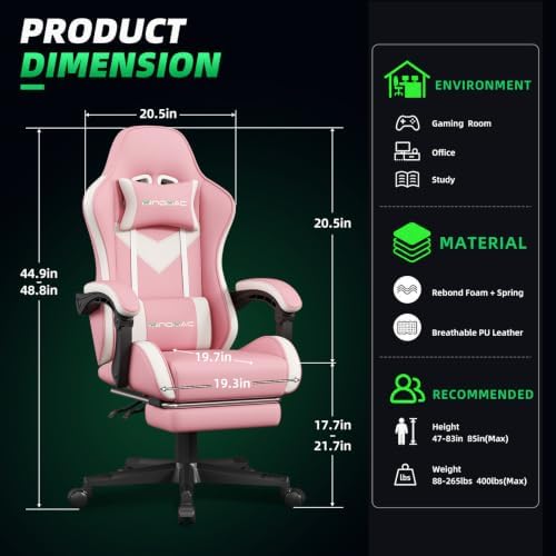 Gaming Chair Ergonomic Gamer Computer Office Chair,Footrest Lumbar Support