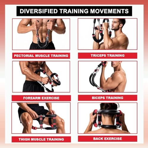 Twister Arm Trainer + Gym Gloves – Adjustable Upper Body Resistance Trainer for Arms, Chest, Shoulders & Back – Home Workout Equipment with Non-Slip Gloves for Men & Women