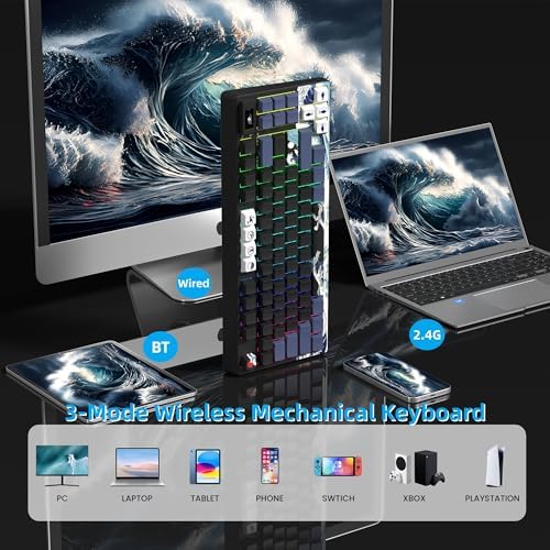 Womier 75% Wireless Mechanical Keyboard with Color Multimedia Screen