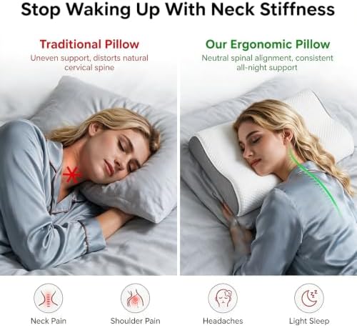Cervical Neck Pillow for Sleeping - Contour Memory Foam Pillow