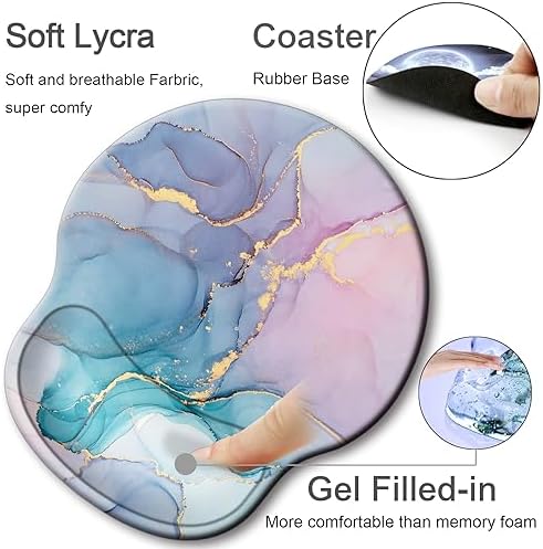 Ergonomic Mouse Pad with Wrist Rest Support,Gel Mouse Pads for Desk