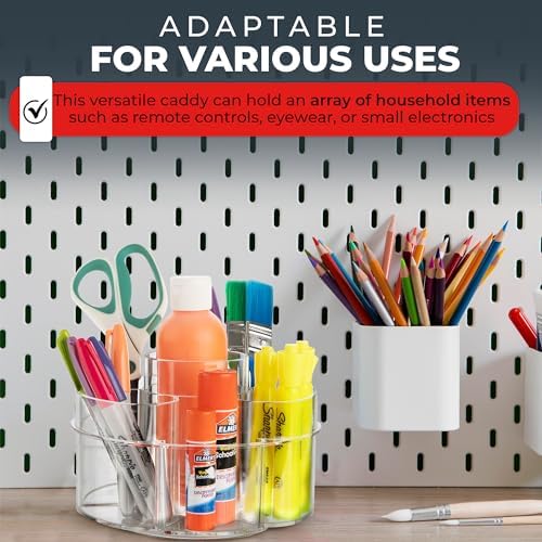 Masirs Small 360 Rotating Makeup Organizer, 5 Compartments, Round Clear