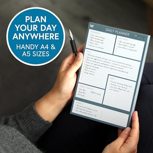 Clear Mind Concepts Daily Planner Desk Pad, Undated To Do List, 100 Sheets