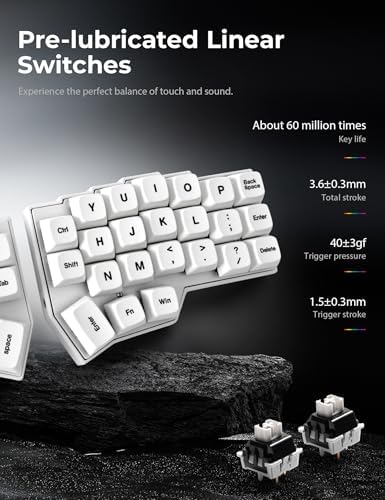 YIVU CORNE V4.1 Split Ergonomic Mechanical Keyboard, 40% 3x6 Columnar Stagger Ortholinear Layout, QMK/Vial Programmable, Wired Type-C Hot-Swappable RGB Custom Keyboard for Programmers Typing