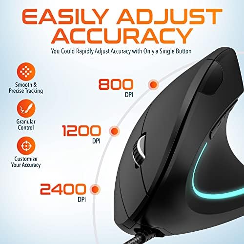Delton S12 Ergonomic Vertical Wired Mouse