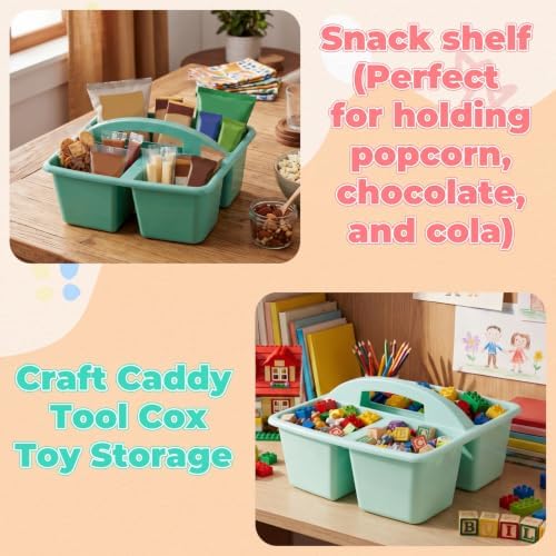 Kathfly 6 Pack Classroom Caddy Organizer with Handle Bulk, Morandi Color