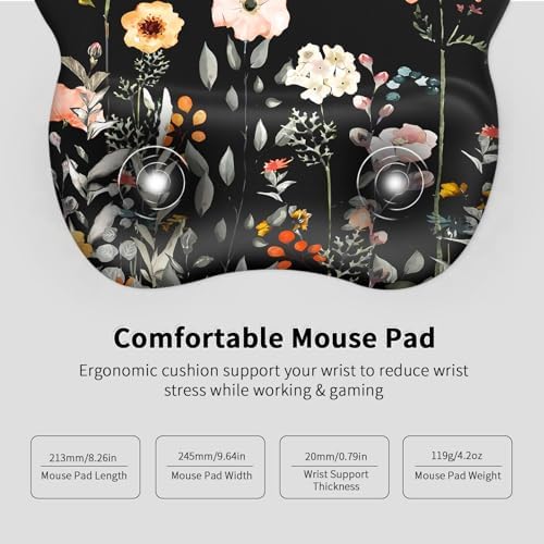 EooCoo Ergonomic Mouse Pad with Wrist Rest, Memory Foam Support Mousepad