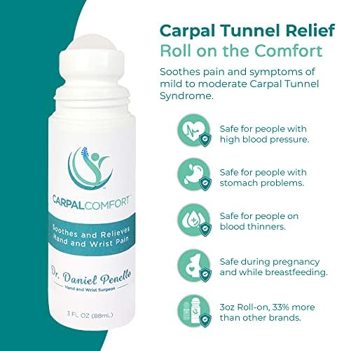 Carpal Tunnel Roll On for Wrist Pain and Hand Pain, 3 Fl Oz/88 mL