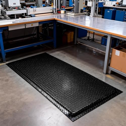 Anti Fatigue Mats Industrial 3' x 6' 15/16" Thick Ergonomic Standing Mat Commercial Heavy Duty Diamond Plate Shop Floor Mats Helps Relieve Back and Leg Soreness