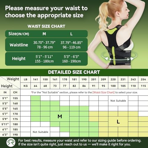 Posture Corrector for Women and Men, Breathable Full Back Brace Support
