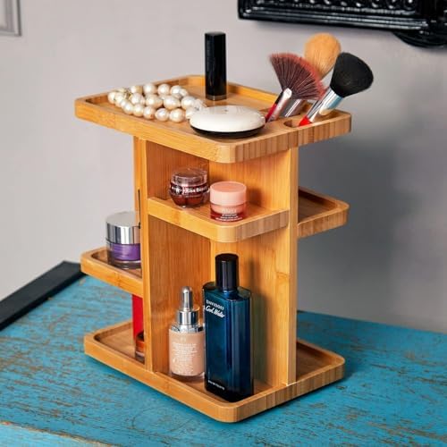 Bamboo 360° Rotating 12" Makeup Organizer, Cosmetic Organizer (Pack of 2)