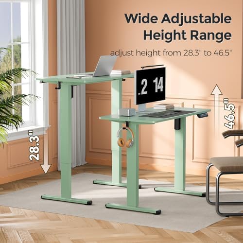 Small Electric Standing Desk, 35" Sit Stand Rising Desk