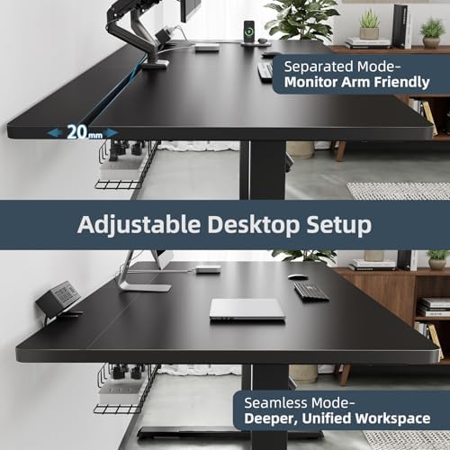 60 x 30 Inch Electric Standing Desk with Flip-Top Cable Management