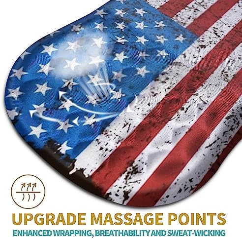 Hokafenle Ergonomic Mouse Pad Wrist Support with Massage Design, Wrist Rest Pain Relief Mousepad with Memory Foam&Non-Slip PU Base, Mouse Pads for Wireless Mouse & Desk (12x8 inch,USA Flag)