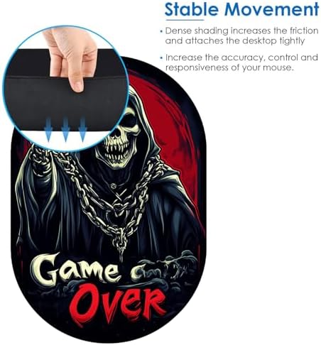 Small Mouse pad, Portable, Waterproof Non-Slip Rubber Bottom, Suitable for Wireless Mouse, Laptop Keyboard Tray for Both Men and Women, Office Travel 7.1x10.6in，Cool Skull