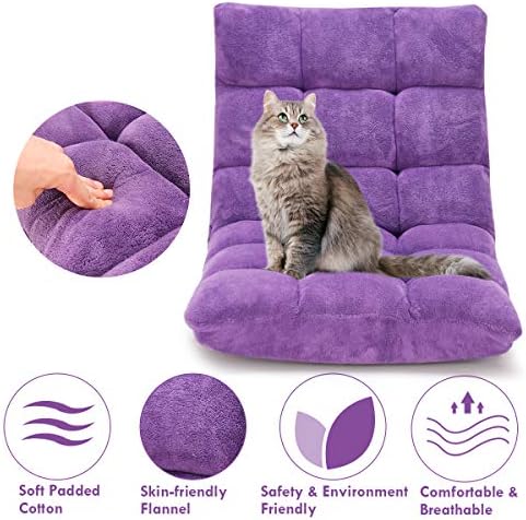 GIANTEX Floor Chairs for Adults, Floor Gaming Chair w/Back Support (Purple)