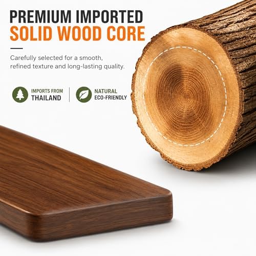Walnut Wood Keyboard Wrist Rest for Mechanical Keyboard, 104 Keys 17.3 Inch Wooden Wrist Rest with 6° Ergonomic Slope, 20mm Thick Palm Rest, Non-Slip Base for Office and Gaming Setup (17.3"-104 Keys)