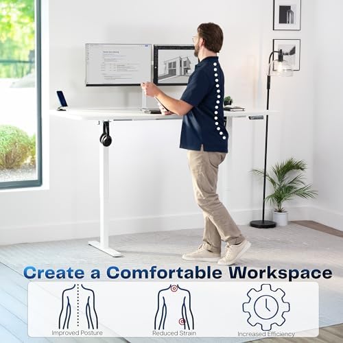 VIVO White 71 x 36 in Standing Desk, DESK-KIT-1W7W-36