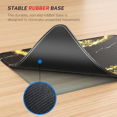 MROCO Essential Office & Gaming Mouse Pad, 8.5 x 11 Inch, Black Gold