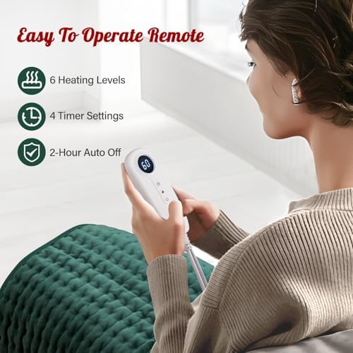 Electric Heating Pad for Back Neck Shoulder Pain Relief & Period Cramps