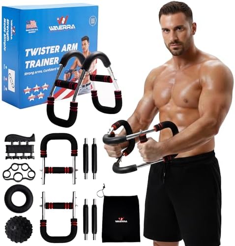Twister Arm Trainer - Chest Workout Equipment for Home Gym, Forearm Trainer & Muscle Exerciser for Men and Women, Portable Home Workout Strength Training, Upper Body Exercise Bar