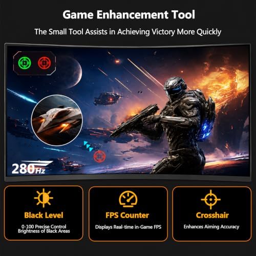 Z-Edge 27 inch Curved Gaming Monitor, 1080P 280Hz 240Hz Computer Screen