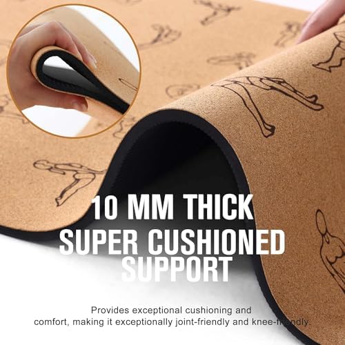 Umineux Cork Yoga Mat 1/4 & 2/5 Inch Thick 72 x 26 in