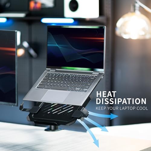 VIVO Black Laptop Tray with RGB Fan for 12-15.6 in Devices, STAND-LAP5F