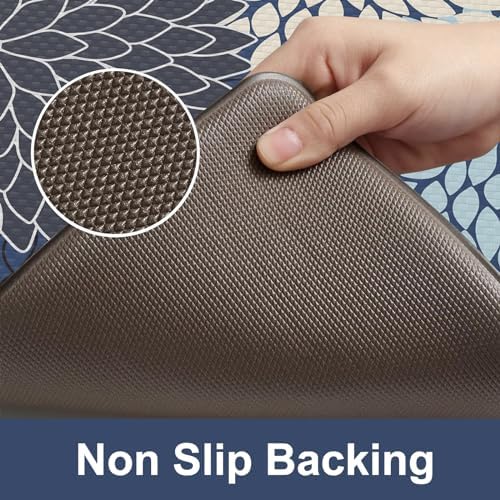 KIMODE Half Circle Anti Fatigue Mats for Kitchen Floor Rug Sets of 2