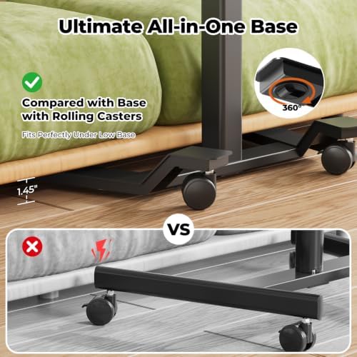 JOY worker Mobile Standing Desk Adjustable Height, Rolling Desk with Drawer