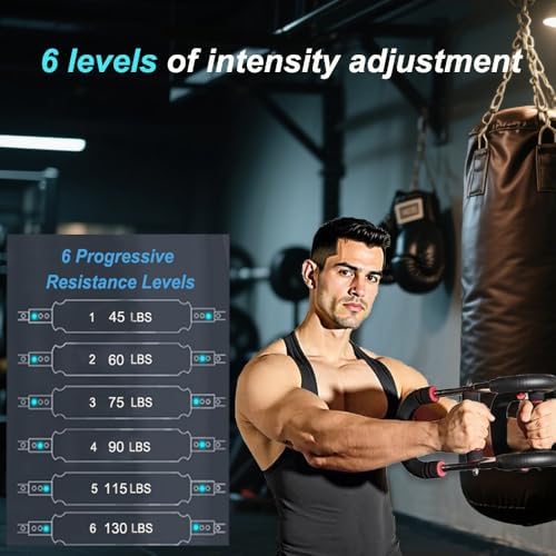 Twister Arm Trainer,Adjustable 6 Resistance Levels (45-130 lbs) Chest , Portable Chest & Arm Workout Equipment with High-Tensile Steel Spring for Forearm, Triceps, Power Twist Training