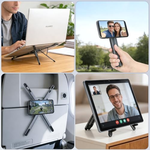 koolehaoda Portable Laptop Stand for Desk & Travel, Foldable Computer Riser