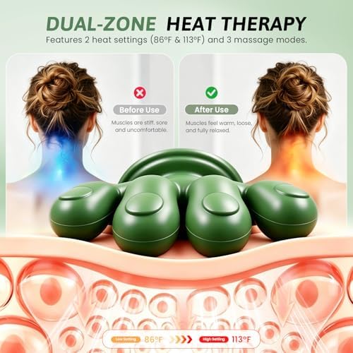 2026 4D Neck Massager with Heat, Deep Tissue Pain Relief,Shoulder Massager