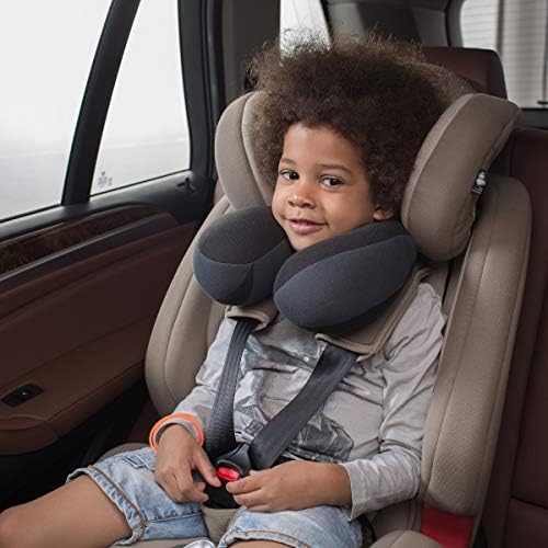 INFANZIA Kids Travel Neck Pillow, Chin Support for Car Seat & Plane, Black