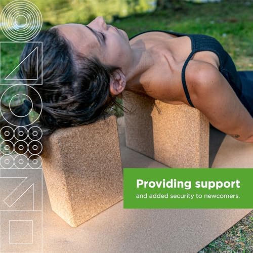 Go4Cork Cork Yoga Block | Non-Toxic, Alternative To Foam Yoga Blocks | Odorless, Soft, Non-Slip, Workout & Exercise | Yogi Gift Accessories | Men & Women | Eco Friendly, Sustainable