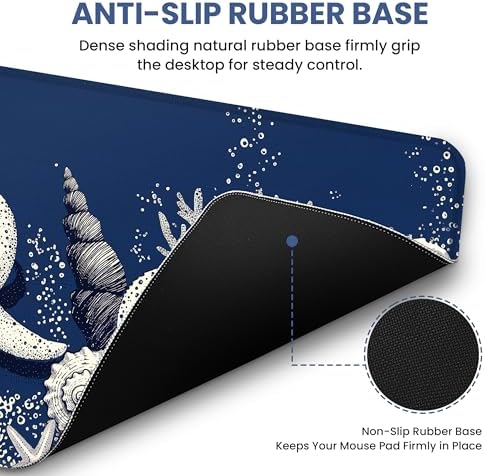 Aesthetic Desk Mat, Cute Coral Silence Desk Pad Protector for Work & Decor, 35.4" x 15.7", Pretty Non-Slip Extended Mouse Pad for Office or Home