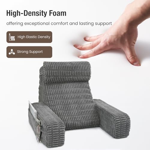 Reading Pillow for Bed Sitting Up with Large Pockets,Modern Style