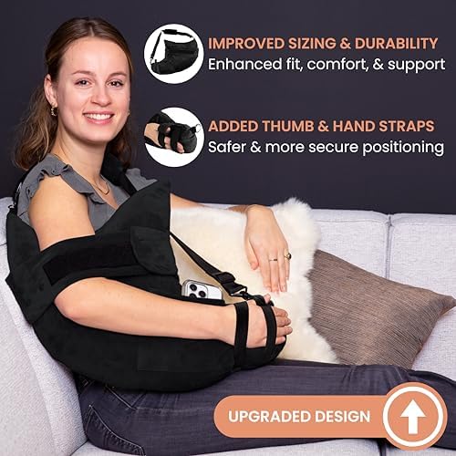 MOYOAMA Post Shoulder Surgery Pillow for Sleeping – Left/Right Arm Support with Adjustable Straps & Custom Firmness for Restful Recovery – Rotator Cuff, Bursitis, & Frozen Shoulder Pillow Post Surgery