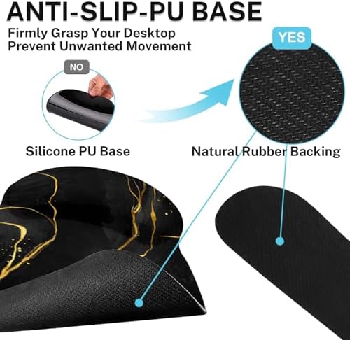 Britimes Ergonomic Mouse Pad Set with Wrist Rest, Black Gold Marble