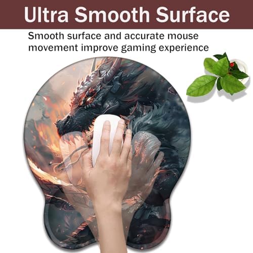 Keyboard Wrist Rest and Mouse Pad Wrist Support with Lace-Shaped Coaster Set, Ergonomic Gel Memory Foam and Anti-Slip Base, Easy Typing and Pain Relief - Draco Warrior