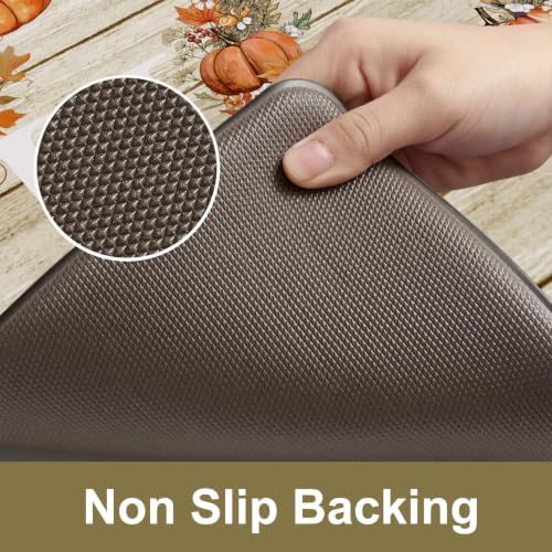 KIMODE Fall Kitchen Mat Anti Fatigue Cushioned Kitchen Rugs Sets of 2 Decor