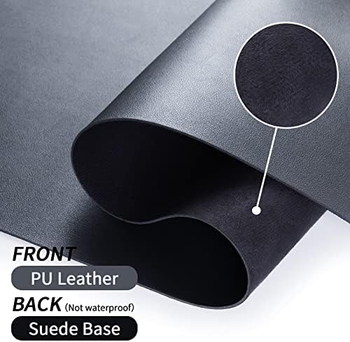 Bloss Leather Desk Pad, Non-Slip Desk Mat, Waterproof Large Mouse Pad, Mouse Mat, Computer Mat for Desk Easy Clean for Office/Home(Black, 35.4" x 15.7")