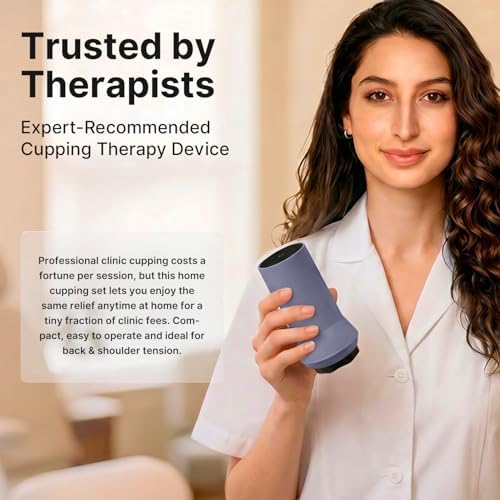 ZDEER Lymphatic Drainage Massager, Cupping Tool for Massage Therapy, Hot Stones Gua Sha Tool with Heat, 6 Levels for Muscle Relaxation & Circulation with 2 Essential Oils